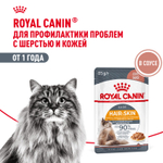 Royal Canin Hair&Skin Care Хэйр Энд Скин Корм влажный для взрослых кошек поддержание здоровья кожи и шерсти соус 85г