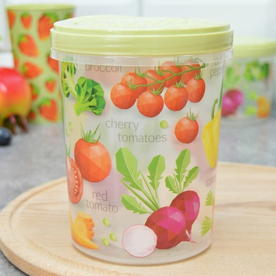 Банка с завинчивающейся крышкой 1,0л с декором (салатовый)