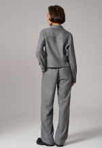 Брюки с поясом на резинке серые