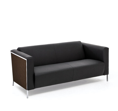 VISPO Wood 2м диван кожа ОРЕХ/ЧЕРНЫЙ