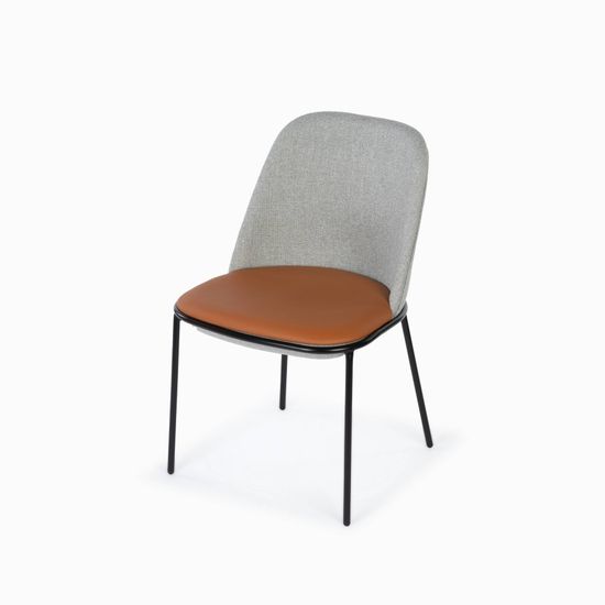 Стул Embrace терракотовая ткань и коричневая экокожа