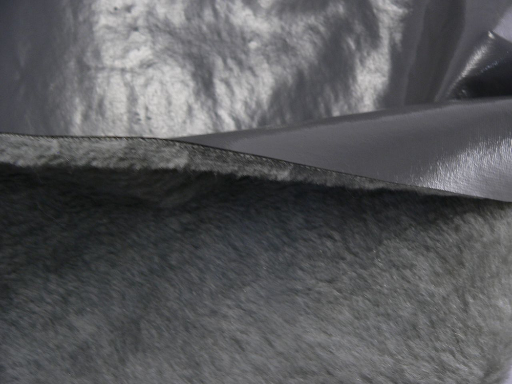 Ткань Лаке на меху серый арт. 012875