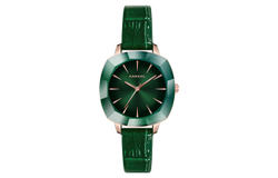 KANGOL Quartz Movement Genuine Leather Strap Watch Women"s Watch Green Dial