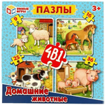 Пазл 4в1 (9-16-25-36эл.) "Домашние животные" коробка 4650250545835 (Умные игры)