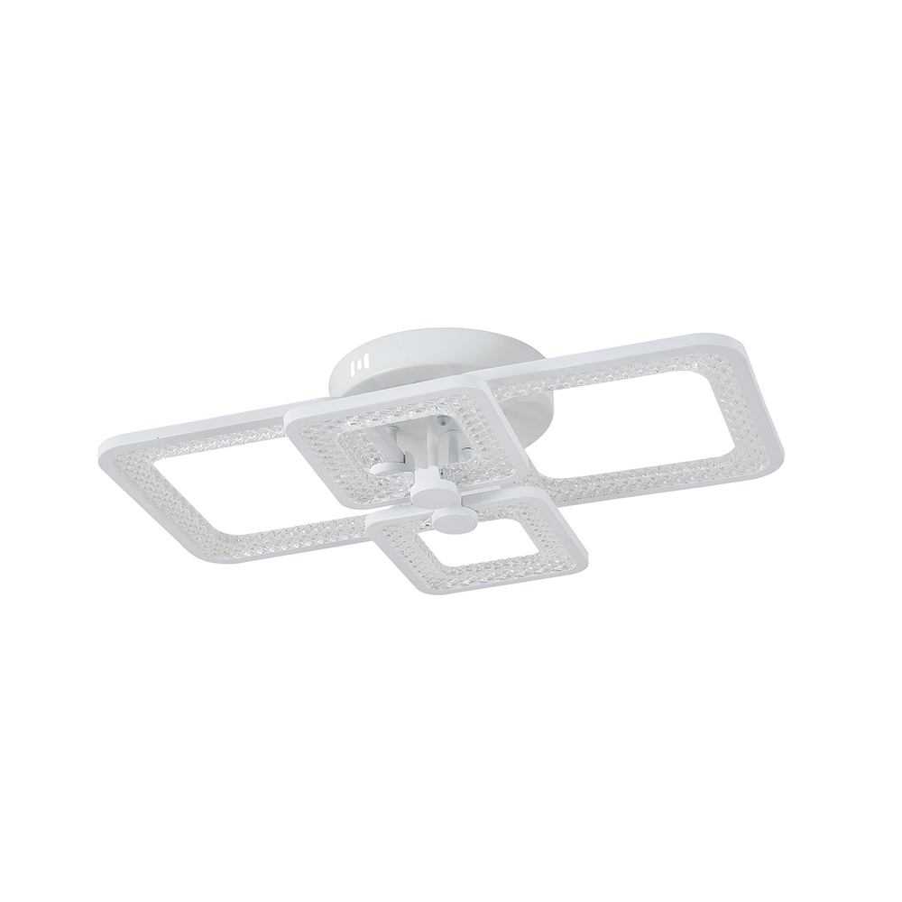 Потолочный светодиодный светильник 85Вт, 6160лм, 3000-6000K, Ra>80, плавная регулировка мощности, изменение цветовой температуры, пульт, металл/акрил, белый