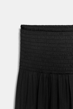 ZARA ДЛИННАЯ АТЛАСНАЯ ЮБКА С РАЗРЕЗОМ, ЧЕРНЫЙ