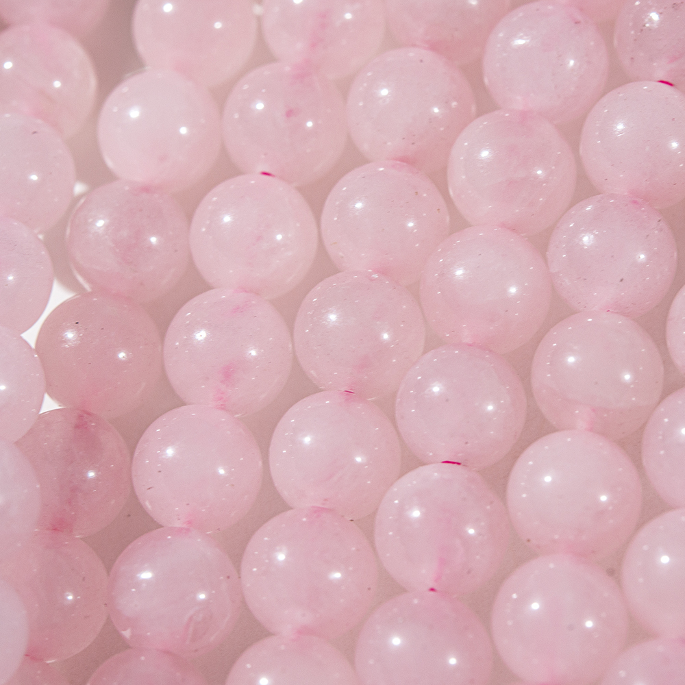 Розовый кварц натуральный, 6,5мм, бусины в форме шара