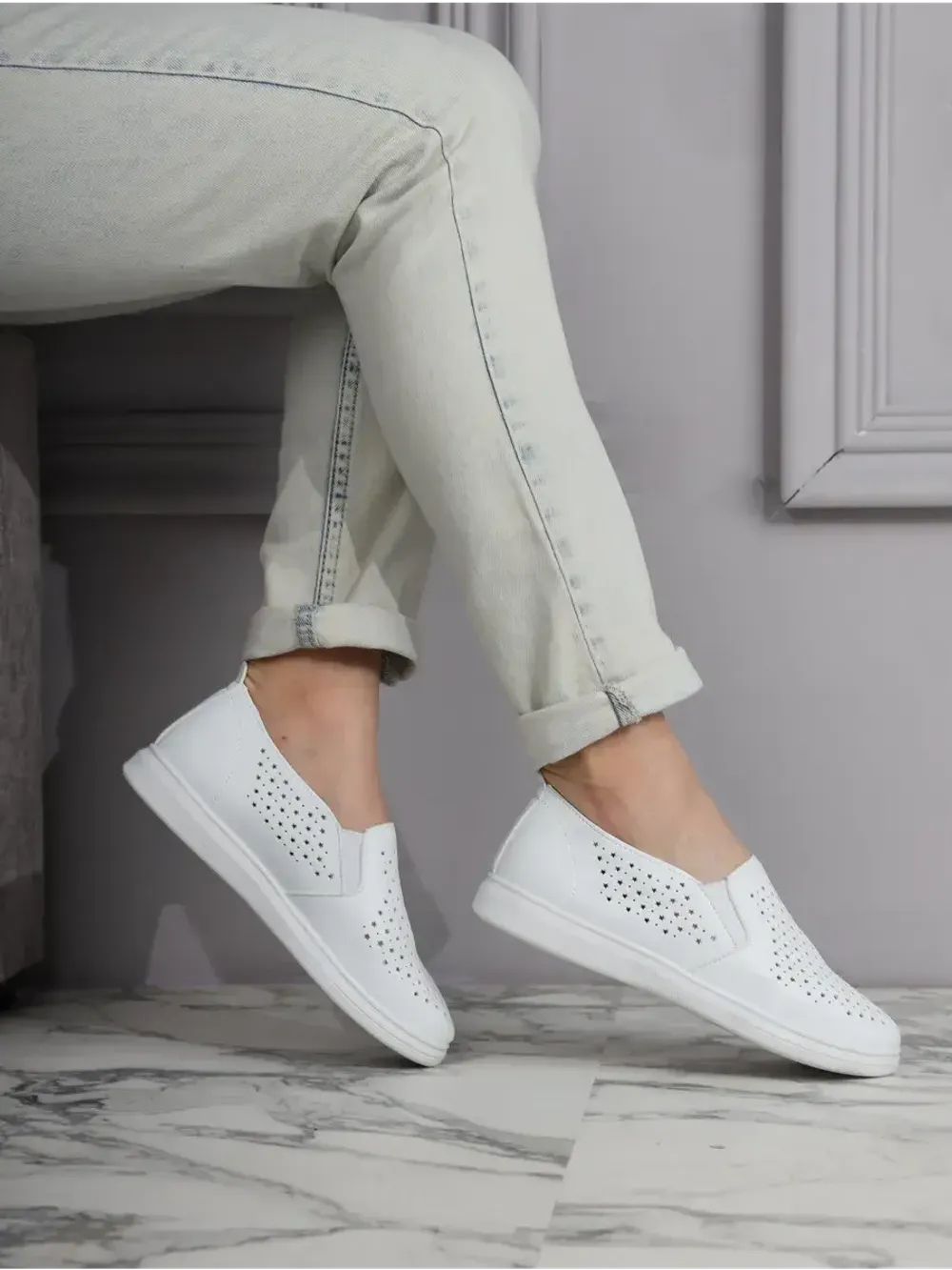 Мокасины летние с перфорацией