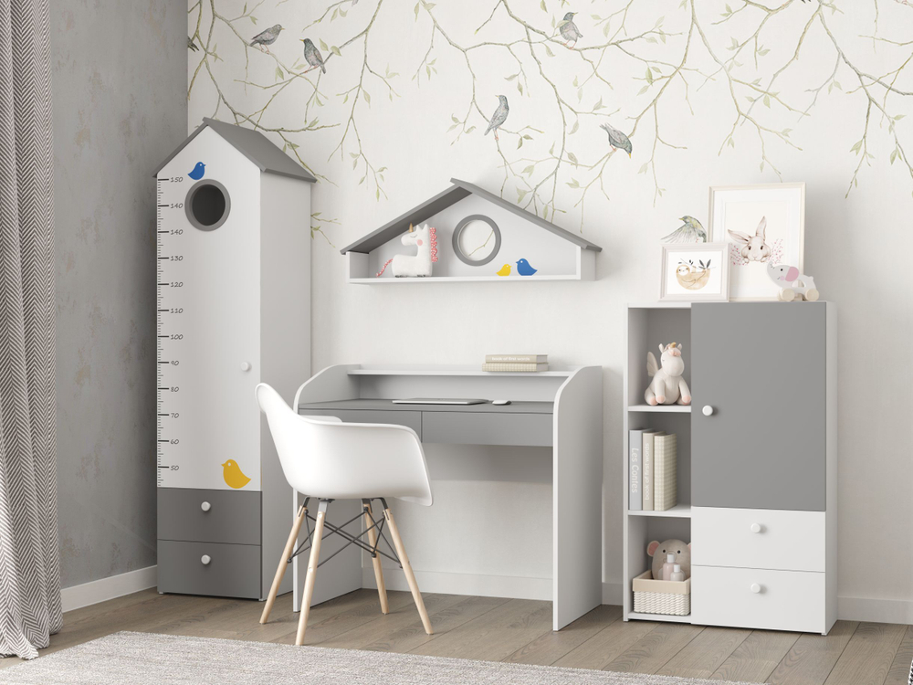 Детская Умка ЛДСП белый / ЛДСП серый