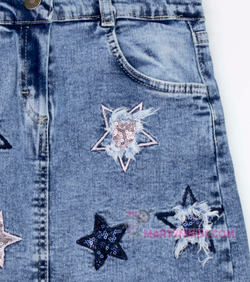 юбка джинс Звездочки 3249