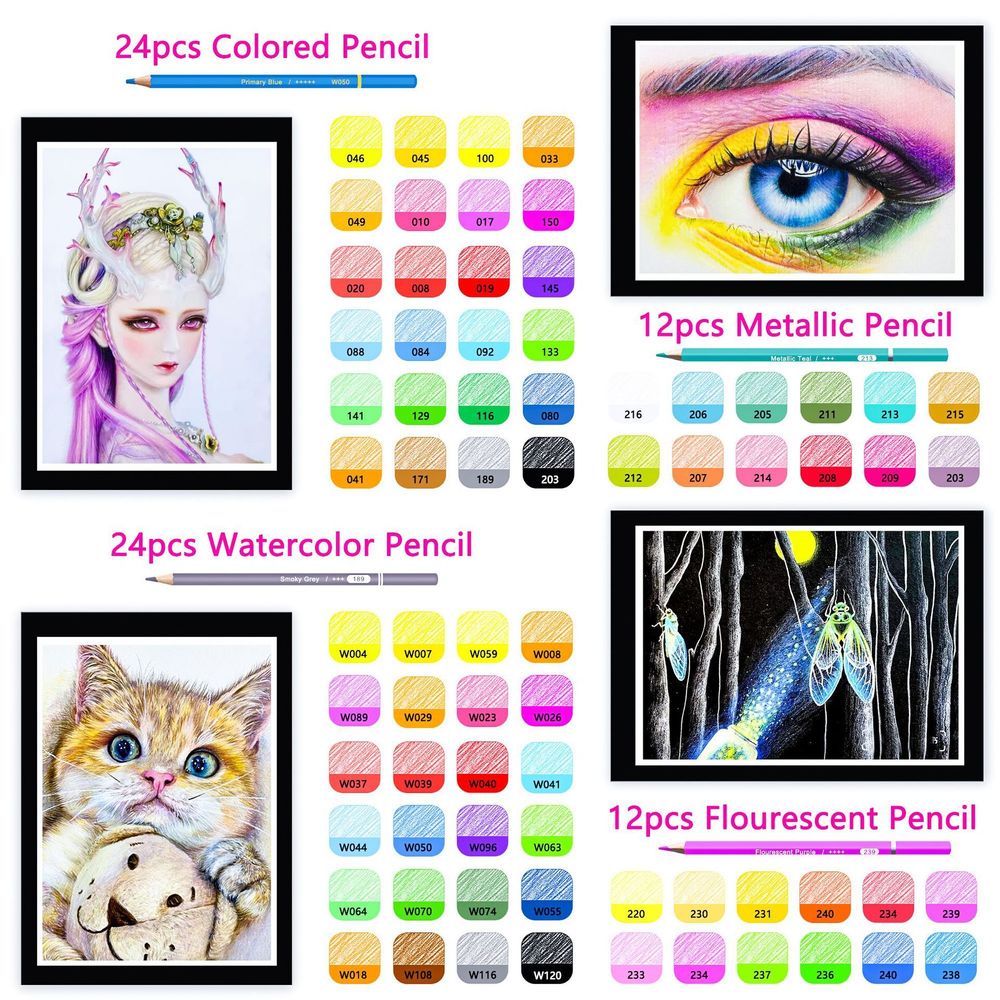 Набор художественный Kalour 102 пр. тканевый пенал