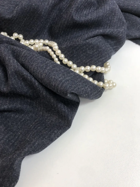 Костюмная шерсть, сине-серая, стрейч NB035