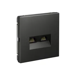 Розетка двойная компьютерная ArtGallery RJ45+RJ45 кат. 6A механизм базальт SE GAL001488