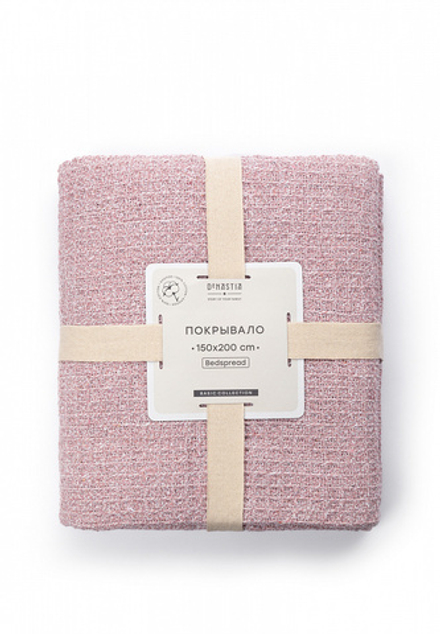 Покрывало DeNASTIA вафельное меланж 150x200 хб100% розовый Индия