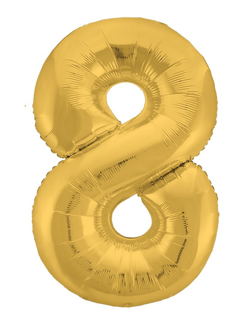Фольгированный шар Цифра 8 Slim золото 102 см