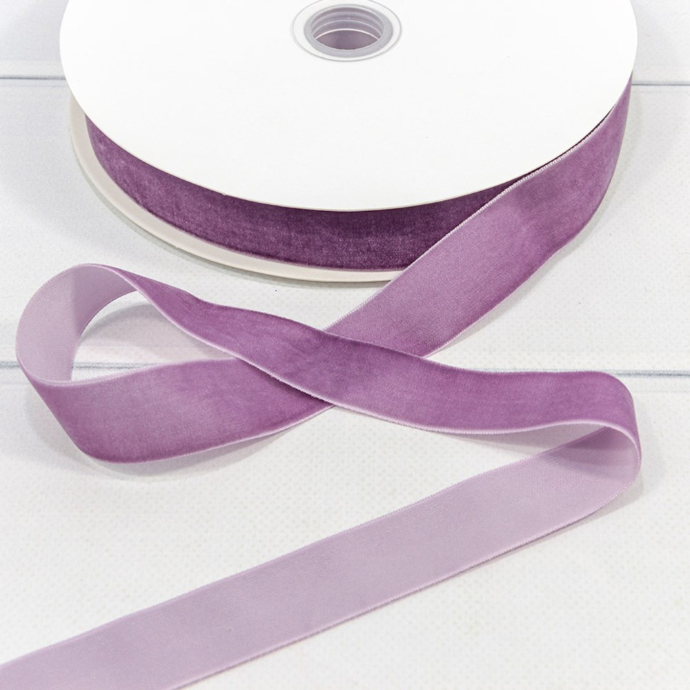 Лента Бархатная 2,5см х 28м (Сиреневый)