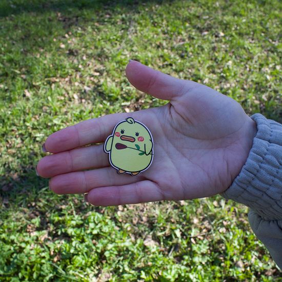 Значок деревянный (брошь)  Утка Мем Nice. Fire Pin