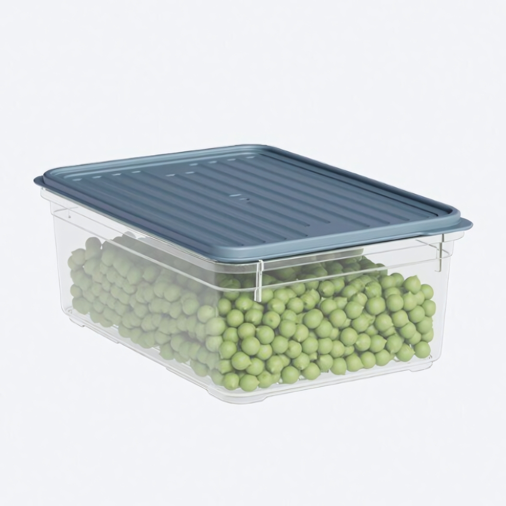 Лоток прозрачный с крышкой, цвет серый 1600 мл