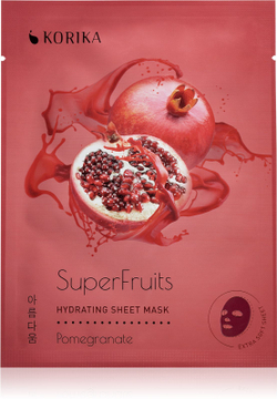 KORIKA SuperFruits Pomegranate - Set of 5 Hydrating Face Sheet Masks - набор масок для лица по сниженной цене Гранат (с увлажняющим эффектом) /   / GTIN 2800010655096