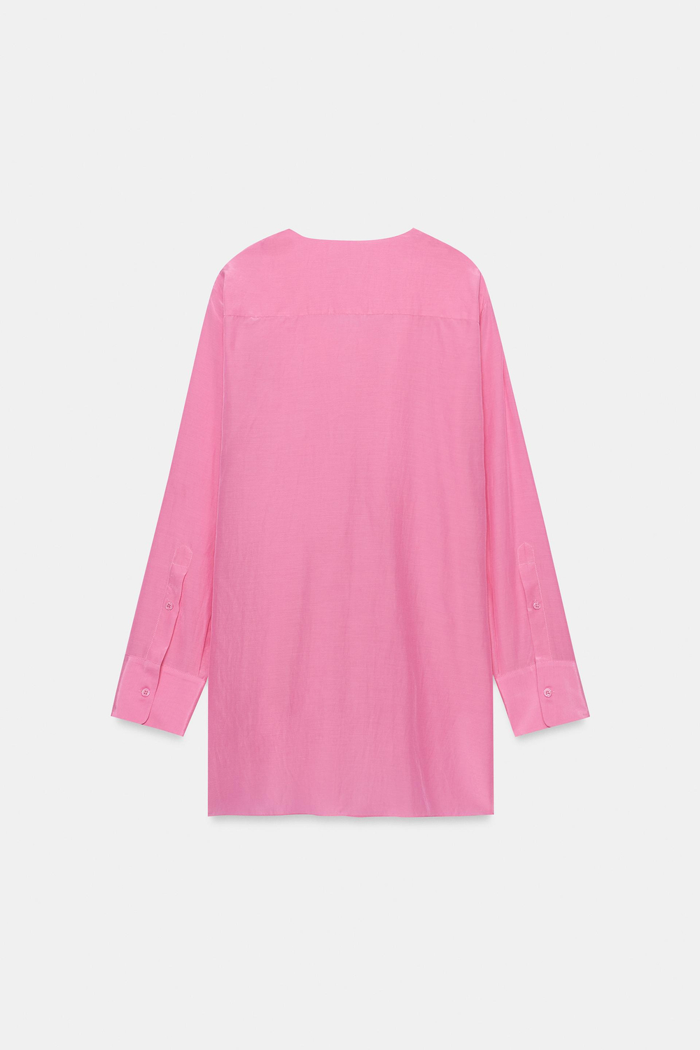ZARA СВОБОДНАЯ БЛУЗА С ЗАВЯЗКАМИ — ZW COLLECTION, ЯРКО-РОЗОВЫЙ