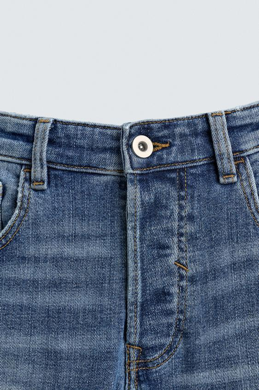 ZARA ДЖИНСЫ SKINNY FIT С ДЫРАМИ, ВЫЦВЕТШИЙ СИНИЙ