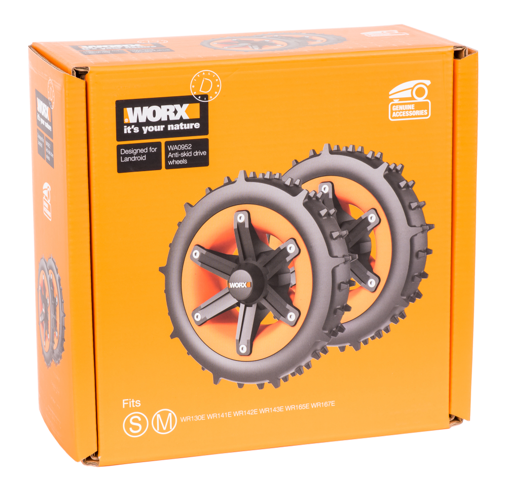 Комплект колес повышенной проходимости WORX WA0952 "шипованный протектор" для Landroid