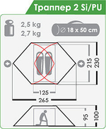ЛЕГКАЯ ПАЛАТКА NORMAL ТРАППЕР 2 SI/PU