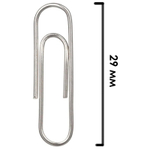 Скрепки DELI 29 мм, никелированные, бокс, 100 шт/упак