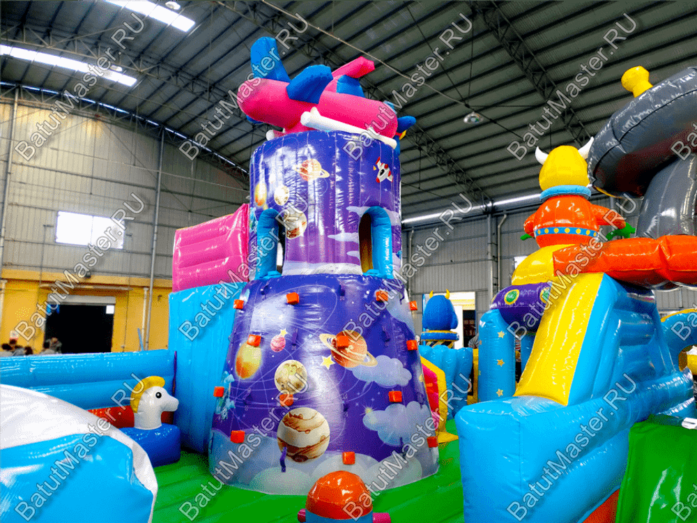 Коммерческий батут "Космические зверята" 14*7*6 м