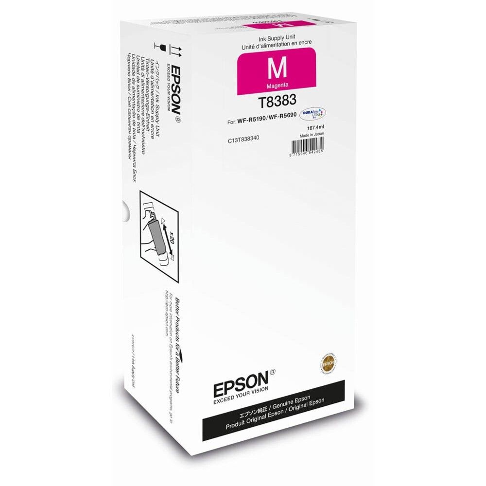 Контейнер EPSON T8383 пурпурный повышенной емкости для WF-R5190DTW/5690DTWF