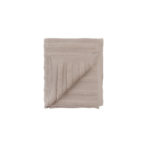 Плед из хлопка с буклированной вязкой 130х170 см | светло-серый