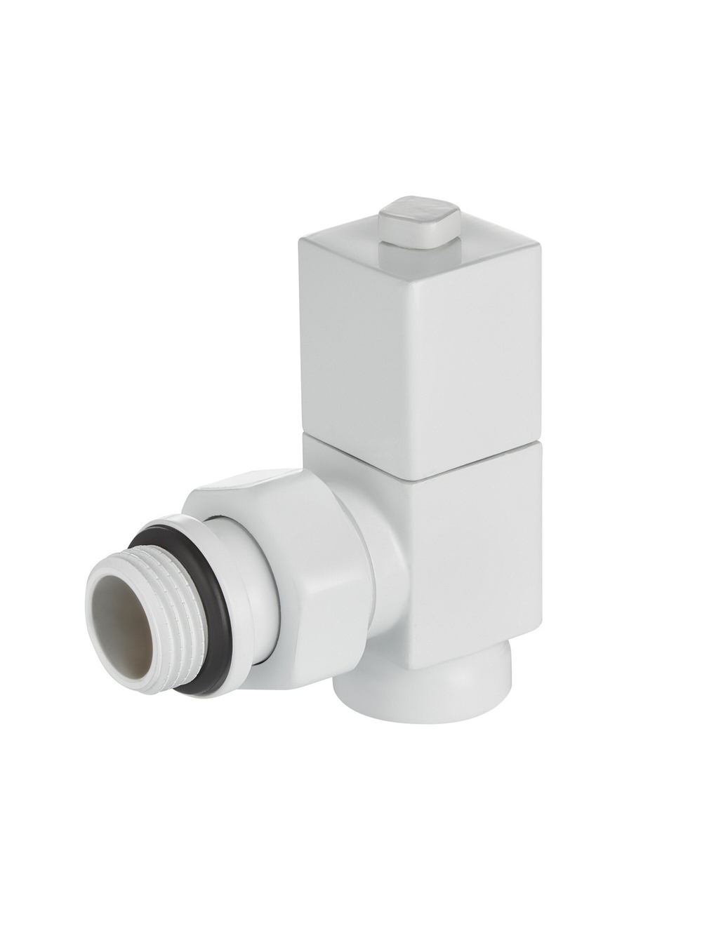 Набор дизайн-вентилей Royal Thermo CUBE, угловой (белый) 1/2"