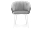 Стул на металлокаркасе Woodville Корсо светло-серое, белое, ножки белые