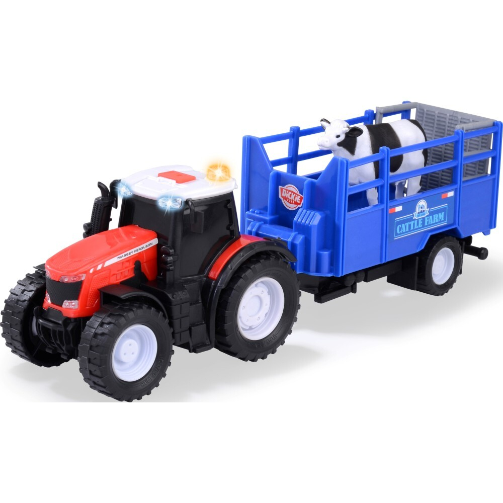 Ферма Dickie - Трактор Massey Ferguson с прицепом 26 см Свет и звук 3734003 / артикул   3734003  / GTIN 4006333084751