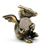Дракон из бронзы с монетой 43*33*38мм.