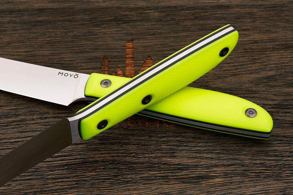 Нож кухонный MOYO Геликон овощной 105мм, сталь AR-RPM9, рукоять G10-extra желтый