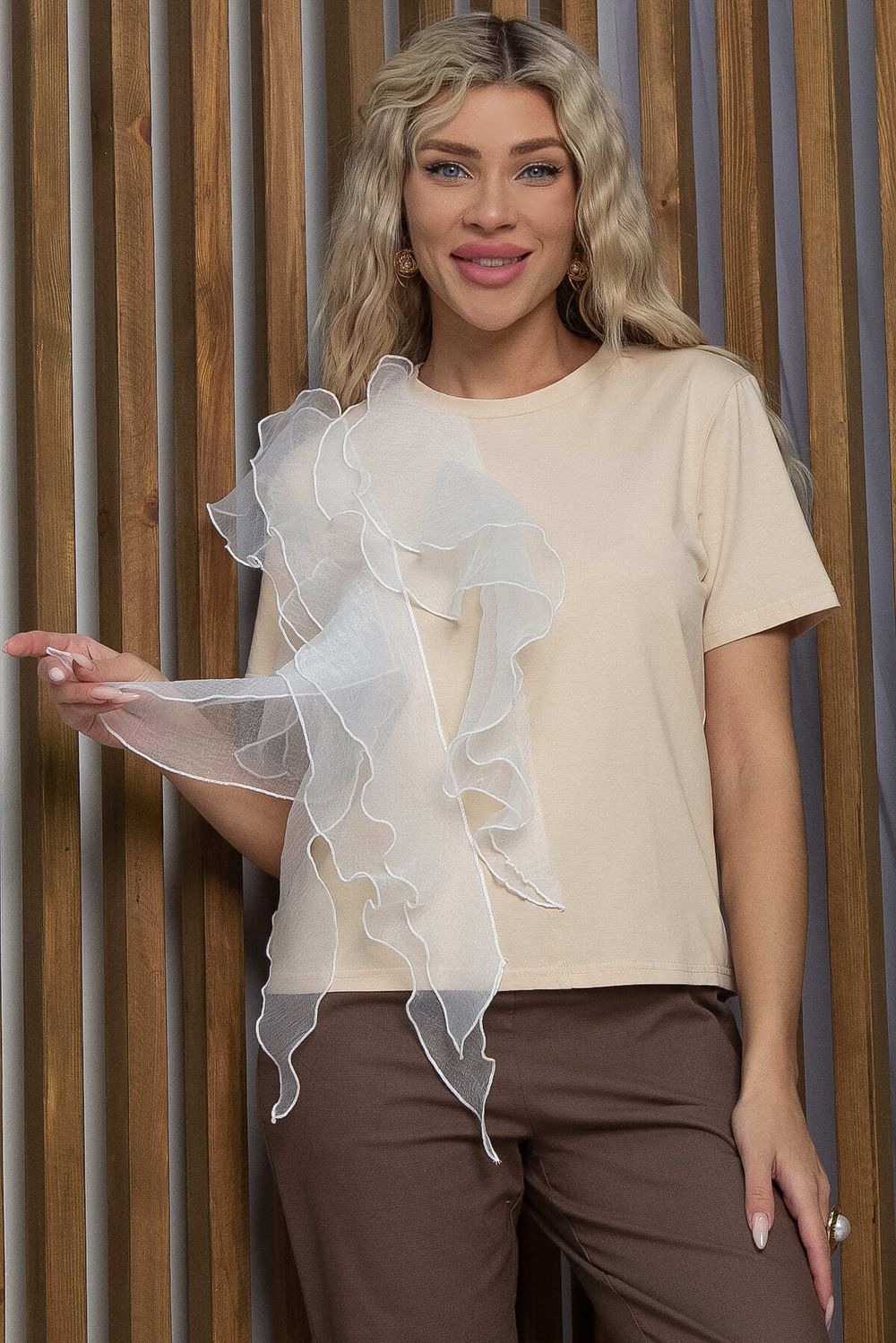 Блуза Риана (бежевая) Б13308-5М LT Collection