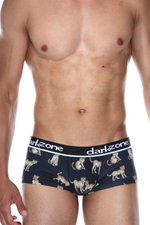 Тесно-синие трусы-хипсы с принтом в виде диких кошек (Размер: S) (Цвет: темно-синий)