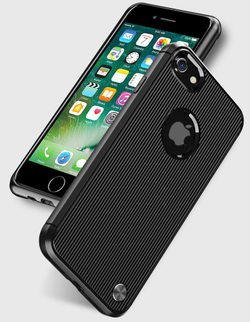 Чехол для iPhone 7 (iPhone 8) цвет Black (черный), серия Bevel от Caseport