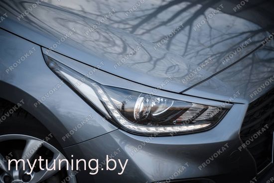 Реснички на фары для Hyundai Solaris II