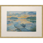 Постер с паспарту 30х40 см Репродукция с авторской картины маслом "Финляндия. Светает"