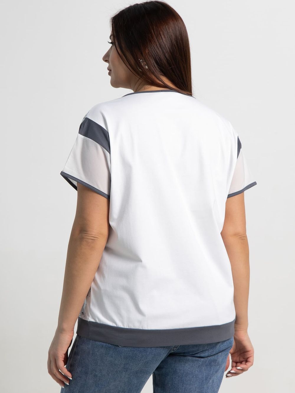 Блуза Алтея (белый/графит) Б15368-20М LT Collection