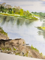 Картина авторская акварельная в паспарту 30х40 см на стену для интерьера "Майская Желча"