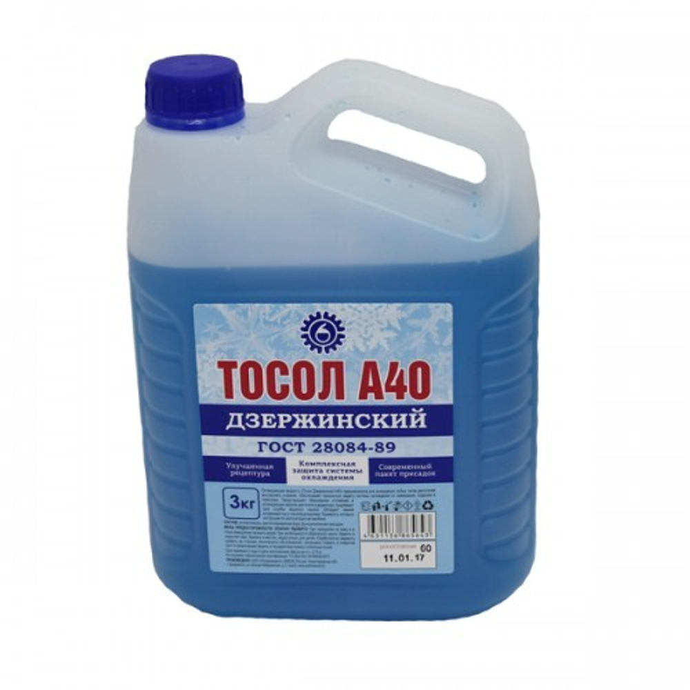 Жидкость охлаждающая "Тосол Дзержинский ГОСТ" А-40М 3 кг