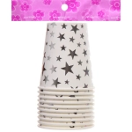 Стакан бумажный 0,2л в наборе 10 шт «Звездное синяие», серебро