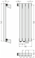 Сунержа Эстет-1 EU50 левый 500х180 4 секции
