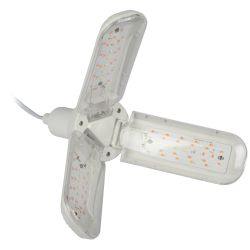 Фитолампа для растений светодиодная ЭРА FITO-24W-RB-E27-FOLD 3-х лепестковая красно-синего спектра 24 Вт Е27