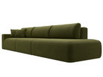Диван прямой Лига-036 НПБ Модерн Лонг подлокотник слева МИКРОВЕЛЬВЕТ Зеленый