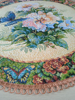 Набор декоративных гобеленовых салфеток Вальс цветов (1 шт D 54см+6 шт d 20см)