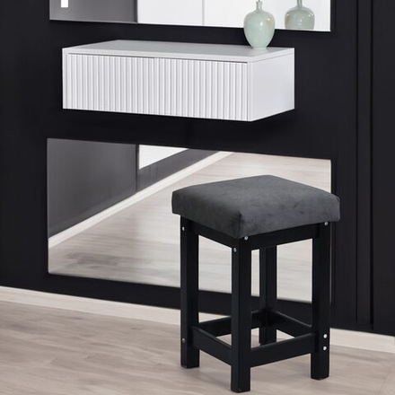 Банкетка Оливия массив сосны цвет черный/серый